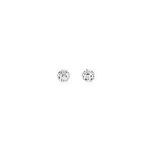 【並行輸入品】Solid 14k White Gold Ball Stud Earrings (Width = 5.5mm)の画像