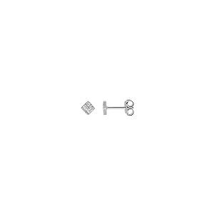 【並行輸入品】Solid 925 Sterling Silver 1/6 Cttw Diamond Geomteric Stud Earrinの画像