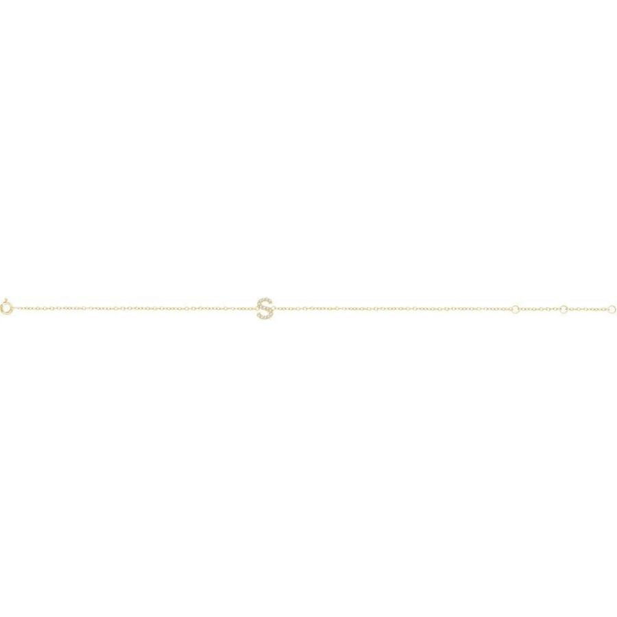 【並行輸入品】Solid 14k Yellow Gold .05 Cttw Diamond Alphabet Initial Letter S_3