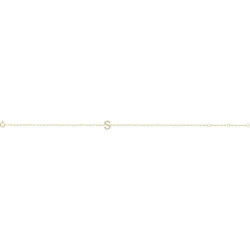 【並行輸入品】Solid 14k Yellow Gold .05 Cttw Diamond Alphabet Initial Letter S_4