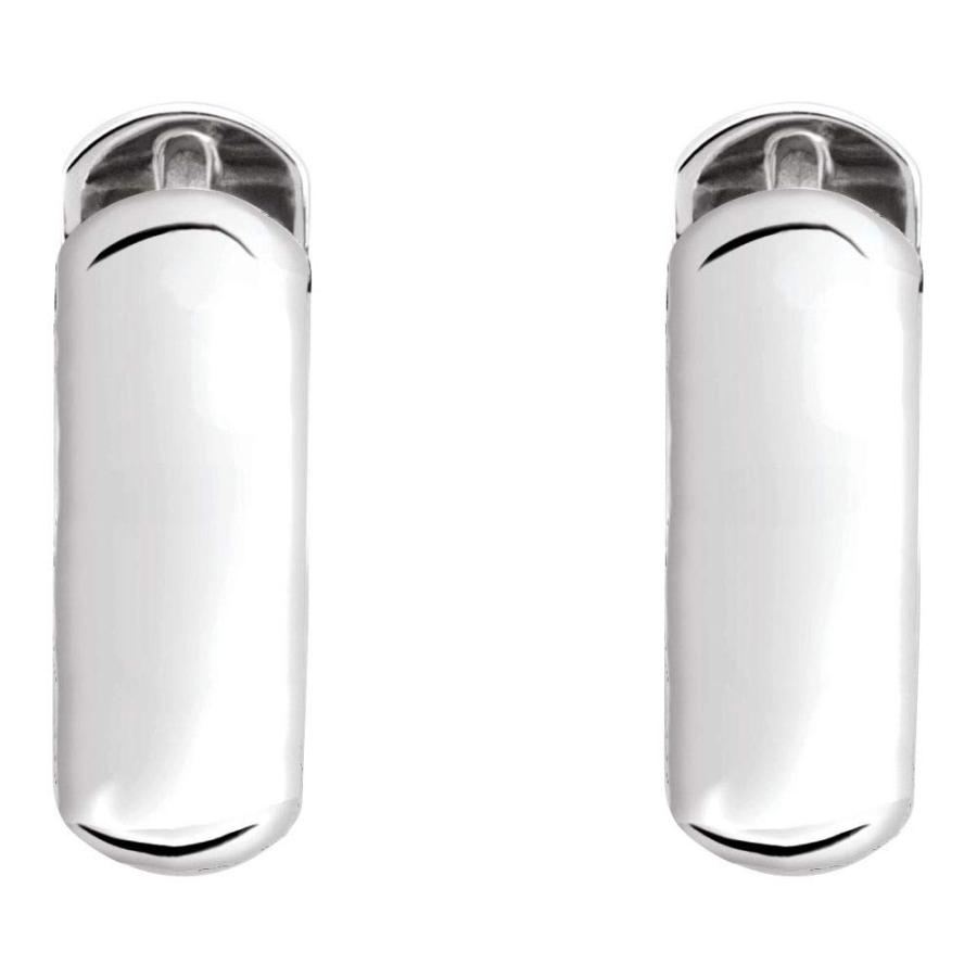 【並行輸入品】14mm ヒンジ付きフープハギーイヤリング (14mm x 3.5mm), シルバー, 適用なし Solid 925 Sterliの画像