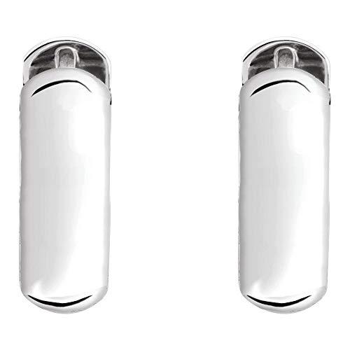 【並行輸入品】14mm ヒンジ付きフープハギーイヤリング (14mm x 3.5mm), シルバー, 適用なし Solid 925 Sterliの画像