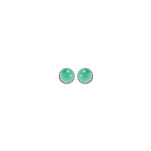【並行輸入品】Solid 925 Sterling Silver 10mm Round Chrysoprase Stud Earringsの画像