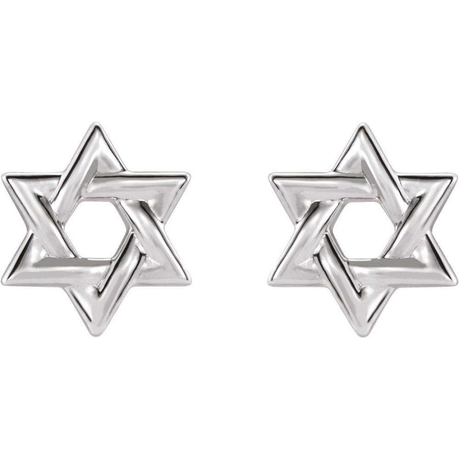 【並行輸入品】ダビデの星 スタッドピアス (9.5mm x 9.5mm), シルバー, 適用なし Solid 925 Sterling Silvの画像