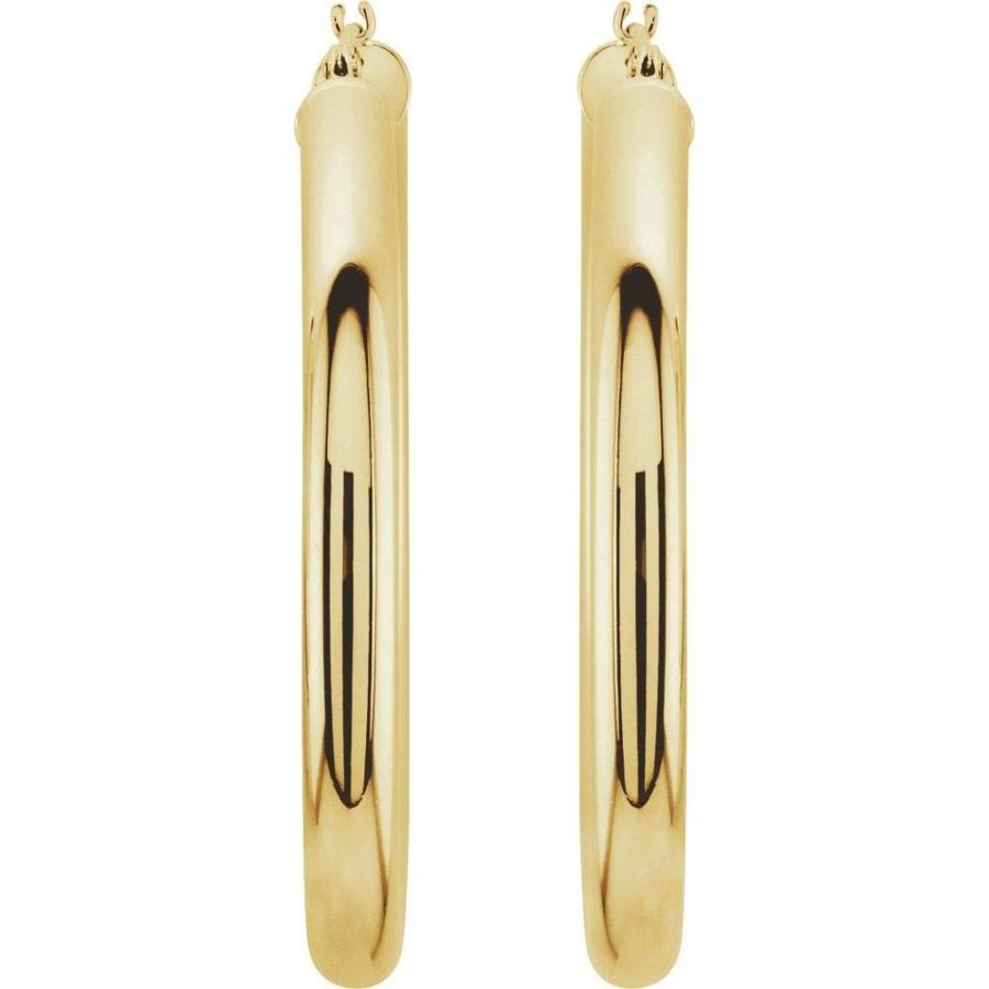 【並行輸入品】Solid 14k Yellow Gold 20mm Tube Hoop Earrings (20mm x 4mm)の画像