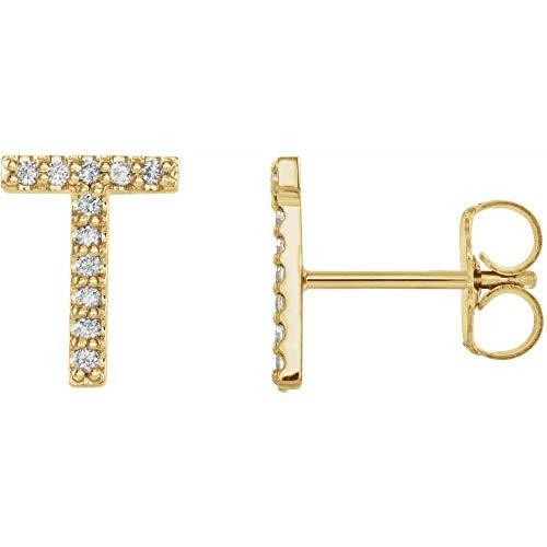 【並行輸入品】Solid 14k Yellow Gold .05 Cttw Diamond Single Each Earring Soldの画像