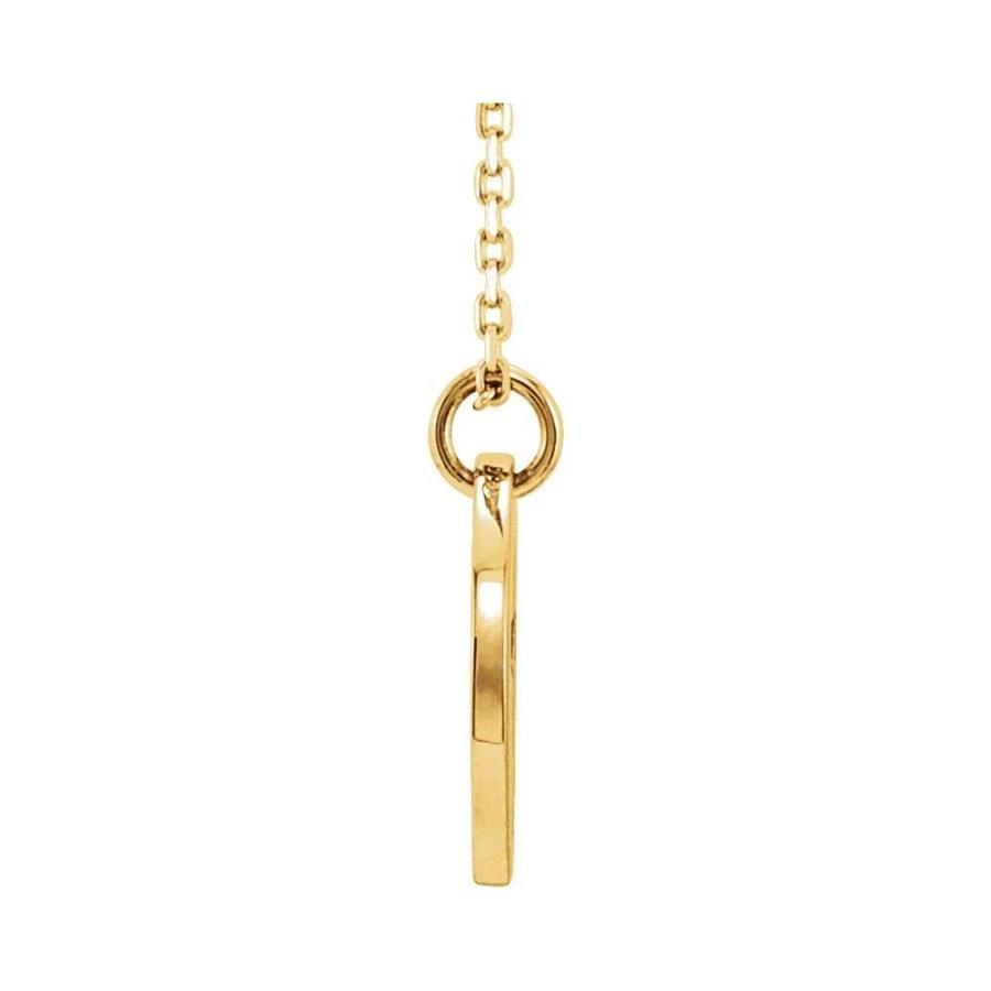 【並行輸入品】Solid 14k Yellow Gold Pierced Cross Crucifix Disc Charm Pendantの画像