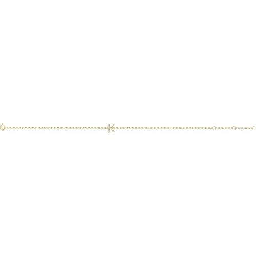 【並行輸入品】0.05 Cttw ダイヤモンド アルファベット イニシャル 英文字 K 6 7インチ ブレスレット (幅= 7.2mm)， 7_4