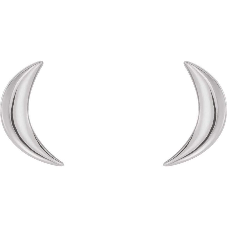 【並行輸入品】三日月スタッドピアス (幅=4.8mm), スターリングシルバー Solid 925 Sterling Silver Cresceの画像