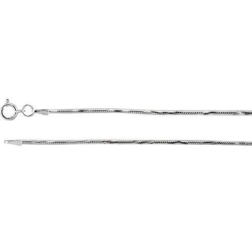 【並行輸入品】1.5mm ダイヤモンドカット スネークチェーンネックレス, スターリングシルバー Solid 925 Sterling Silvの画像