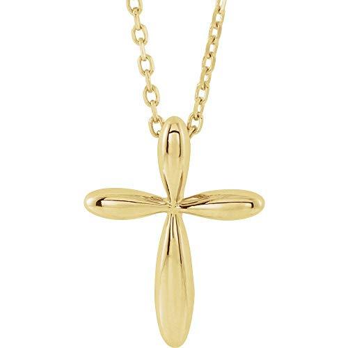 【並行輸入品】Solid 14k Yellow Gold 14.65x11.2mm Cross Crucifix Charm Pendantの画像