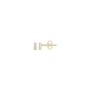 【並行輸入品】Solid 14k Yellow Gold .05 Cttw Diamond Bar Stud Earrings (4.6mmの画像