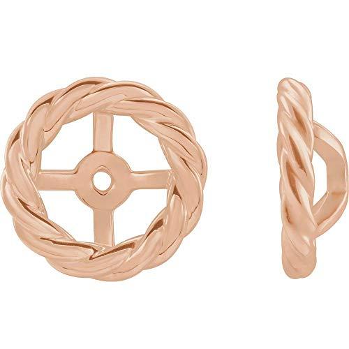 【並行輸入品】Solid 14k Rose Gold Rope Earring Jackets (Width = 11.6mm)の画像