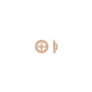 【並行輸入品】Solid 14k Rose Gold Rope Earring Jackets (Width = 11.6mm)の画像