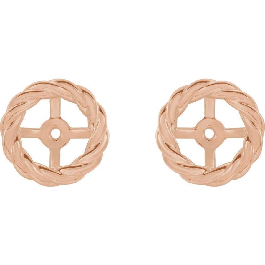 【並行輸入品】Solid 14k Rose Gold Rope Earring Jackets (Width = 11.6mm)の画像