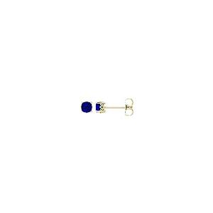 【並行輸入品】Solid 14k Yellow Gold Lab Created Blue Sapphire Stud Earringsの画像