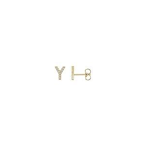 【並行輸入品】Solid 14k Yellow Gold .04 Cttw Diamond Single Each Earring Soldの画像