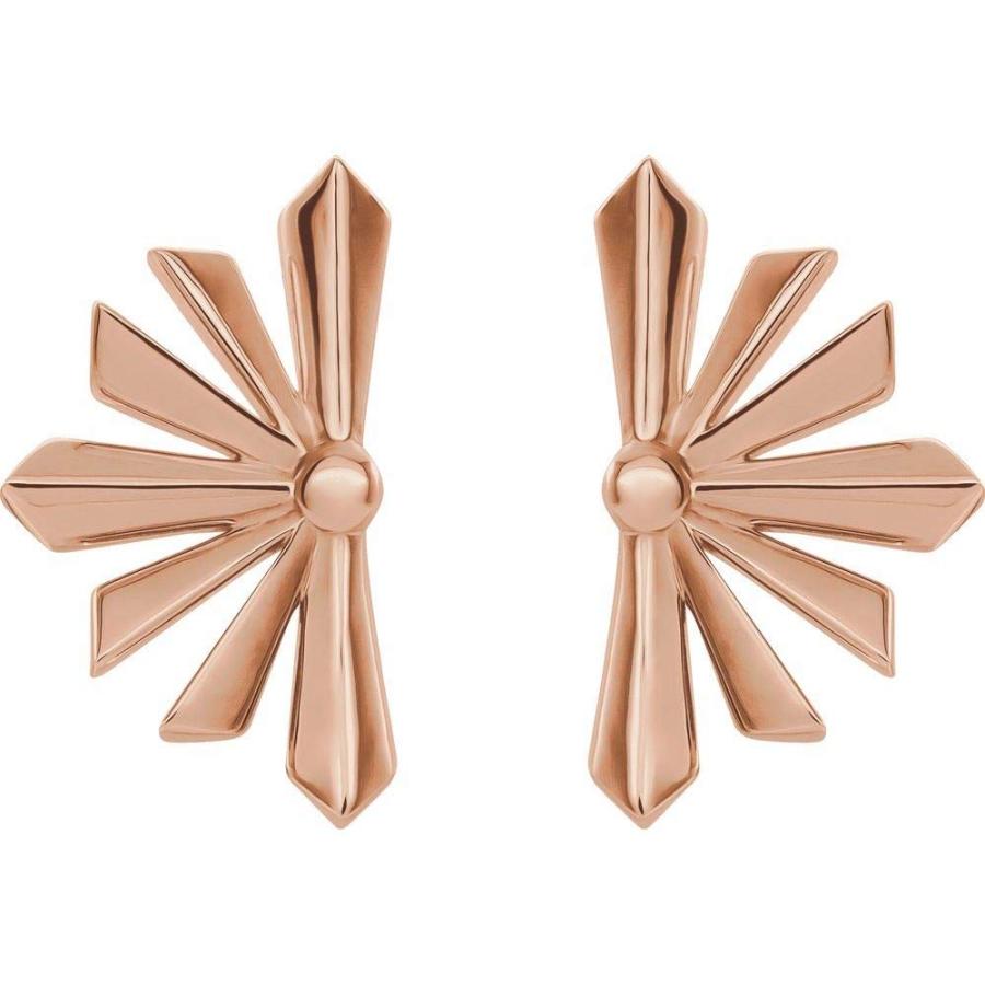 【並行輸入品】スターバーストイヤリング S (7mm x 1.4mm), ゴールド, 適用なし Solid 14k Rose Gold Starの画像