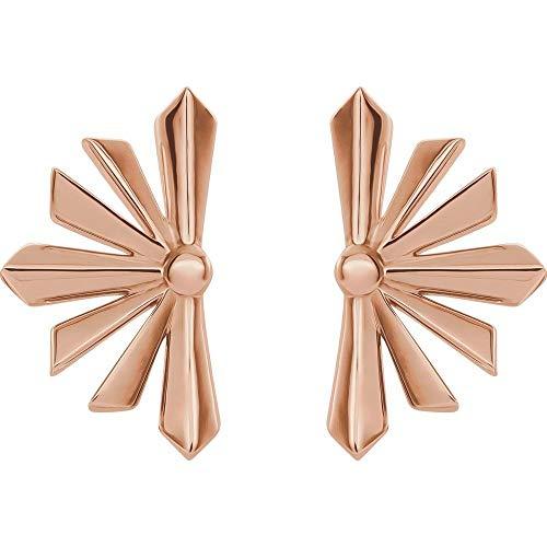 【並行輸入品】スターバーストイヤリング S (7mm x 1.4mm), ゴールド, 適用なし Solid 14k Rose Gold Starの画像