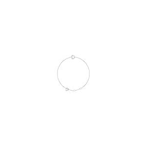 【並行輸入品】.06カラット ダイヤモンド アルファベット イニシャル文字 D 6 7インチ ブレスレット (幅=7.1mm), ホワイトゴールの画像