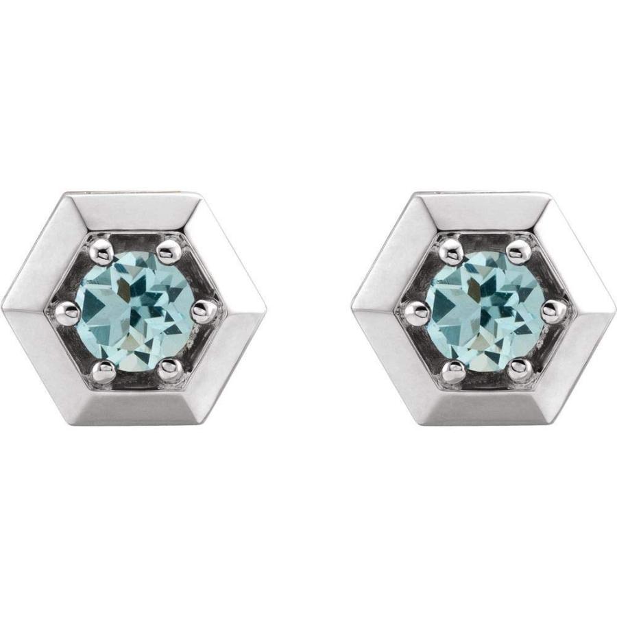 【並行輸入品】Solid 925 Sterling Silver Aquamarine Geometric Facet Triangle Stの画像