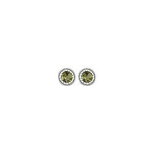 【並行輸入品】Solid 14k White Gold Peridot "August" Birthstone Stud Earrings (の画像