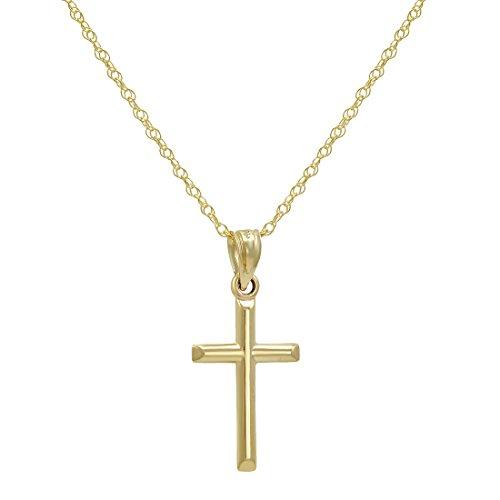 【並行輸入品】14K ゴールド クロス ペンダント ネックレス 14K ゴールド チェーン (18または20インチ) Amanda Rose C_4