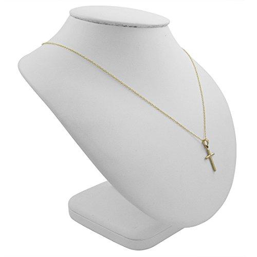 【並行輸入品】14K ゴールド クロス ペンダント ネックレス 14K ゴールド チェーン (18または20インチ) Amanda Rose C_7