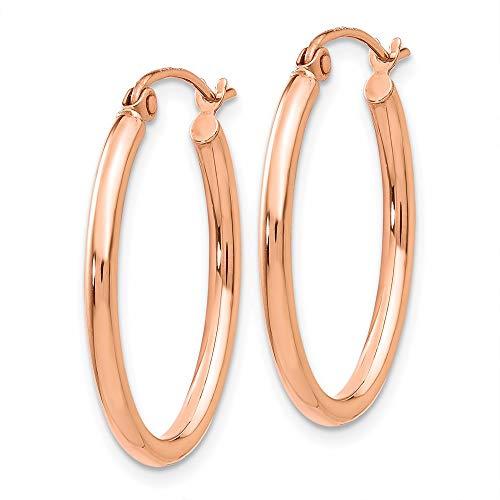 14k Rose Gold Oval Hoop Earrings 26mm 17mm style TF595 並行輸入品｜best-style｜05