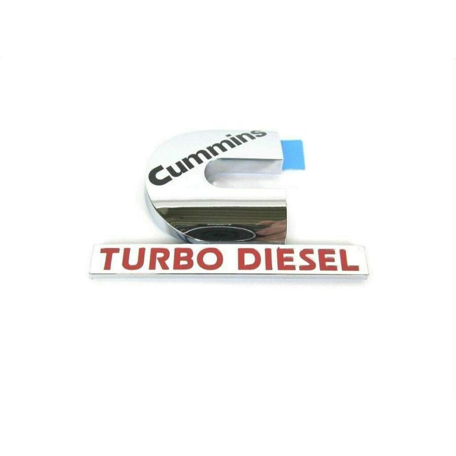 【並行輸入品】Cummins ターボ エンブレム 3D バッジ ステッカー 交換用 2500 3500 フェンダー用 (クローム レッド ブラッの画像