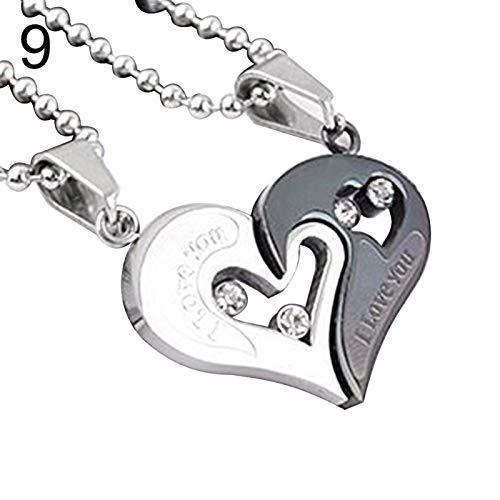 【並行輸入品】shiYsRL Women Necklace Pendant， 2Pcs/Set I Love You Rhinestone I_1