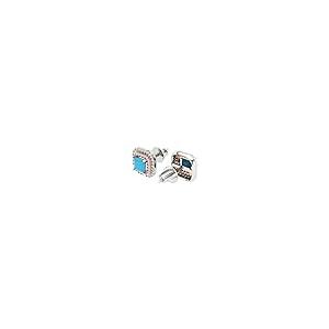 【並行輸入品】2.52 ct Princess Round Cut Halo Solitaire Simulated Turquoise Paの画像