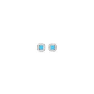 【並行輸入品】2.52 ct Princess Round Cut Halo Solitaire Simulated Turquoise Paの画像
