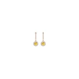 【並行輸入品】3.65 ct Round Cut Halo Solitaire VVS1 Yellow Simulated Diamond Pの画像