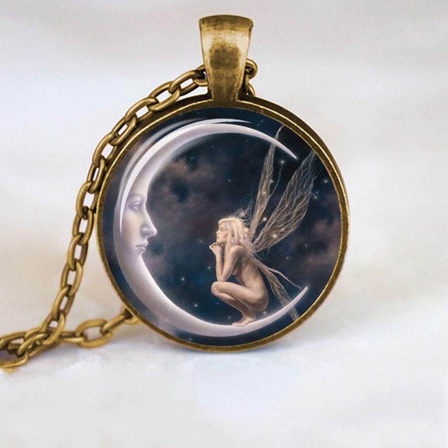 【並行輸入品】SEniutarm Necklaces for Women Girls Fashion Women Angel on Moo_3