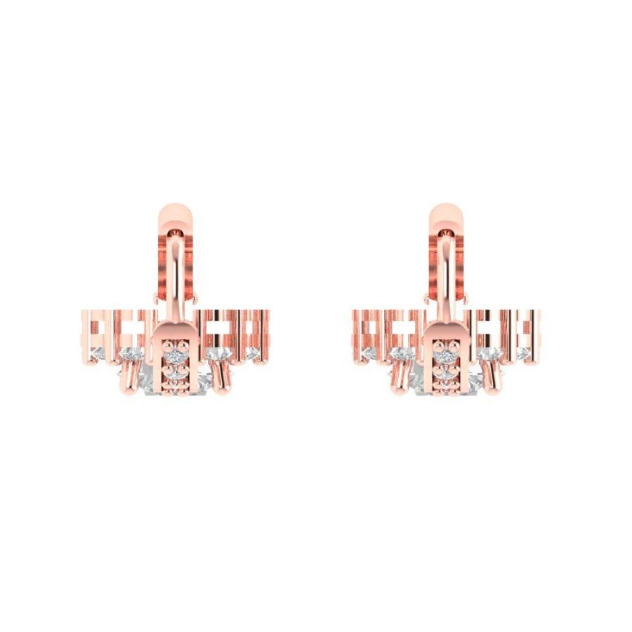 【並行輸入品】3.55 ct Brilliant Round Cut Halo Drop Dangle Genuine VVS1 Clearの画像