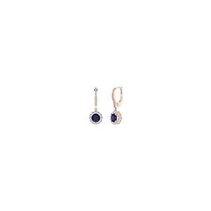 【並行輸入品】3.55 ct Round Cut Halo Solitaire VVS1 Simulated Blue Sapphire Paの画像