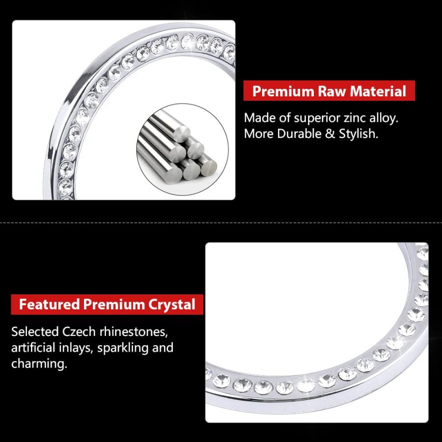 【並行輸入品】PIFOOG Bling パーソナリティ オートエンジンスタートストップ クリスタルインテリアリング ホンダエンジンカバー カーイの画像