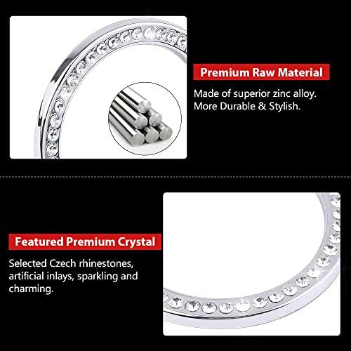 【並行輸入品】PIFOOG Bling パーソナリティ オートエンジンスタートストップ クリスタルインテリアリング ホンダエンジンカバー カーイの画像