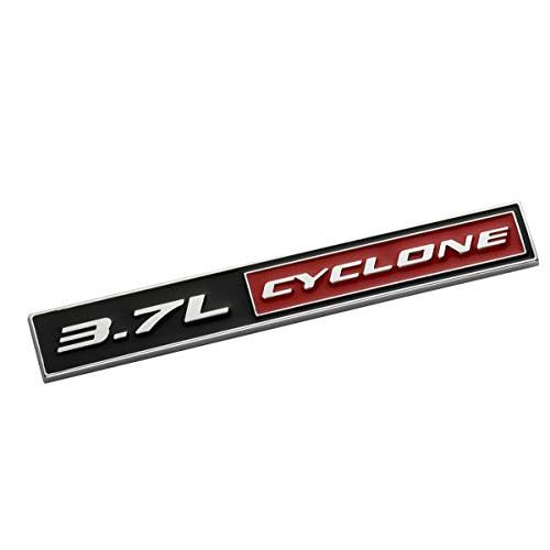 【並行輸入品】3.7L サイクロンエンブレム 交換用 1個 2011 2020 マスタング V6 3.7L サイクロンバッジ (クローム/レッドの画像