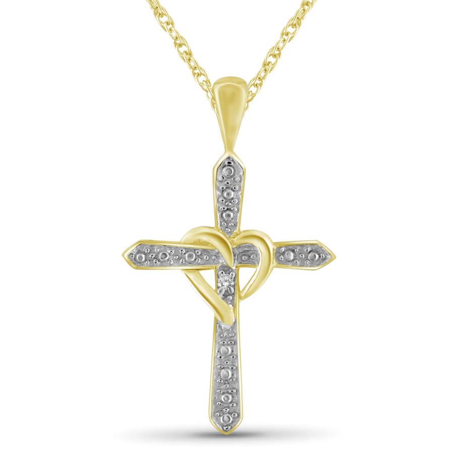 並行輸入品】JewelExcess 14K 金メッキ ダイヤモンド クロス