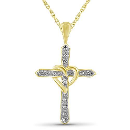 並行輸入品】JewelExcess 14K 金メッキ ダイヤモンド クロス