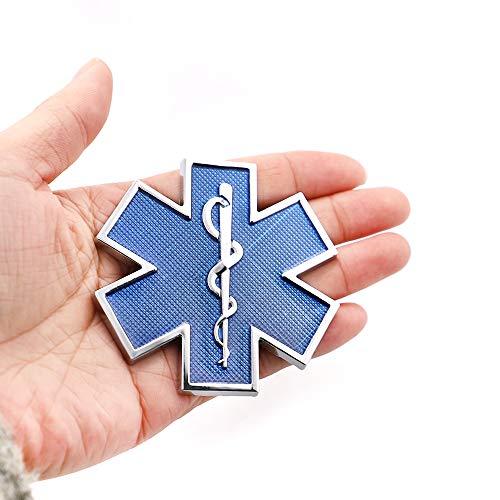 【並行輸入品】CARRUN 3D EMS EMT スター・オブ・ライフ メタルエンブレム フェンダーエンブレムバッジ 粘着 カーステッカー デカの画像