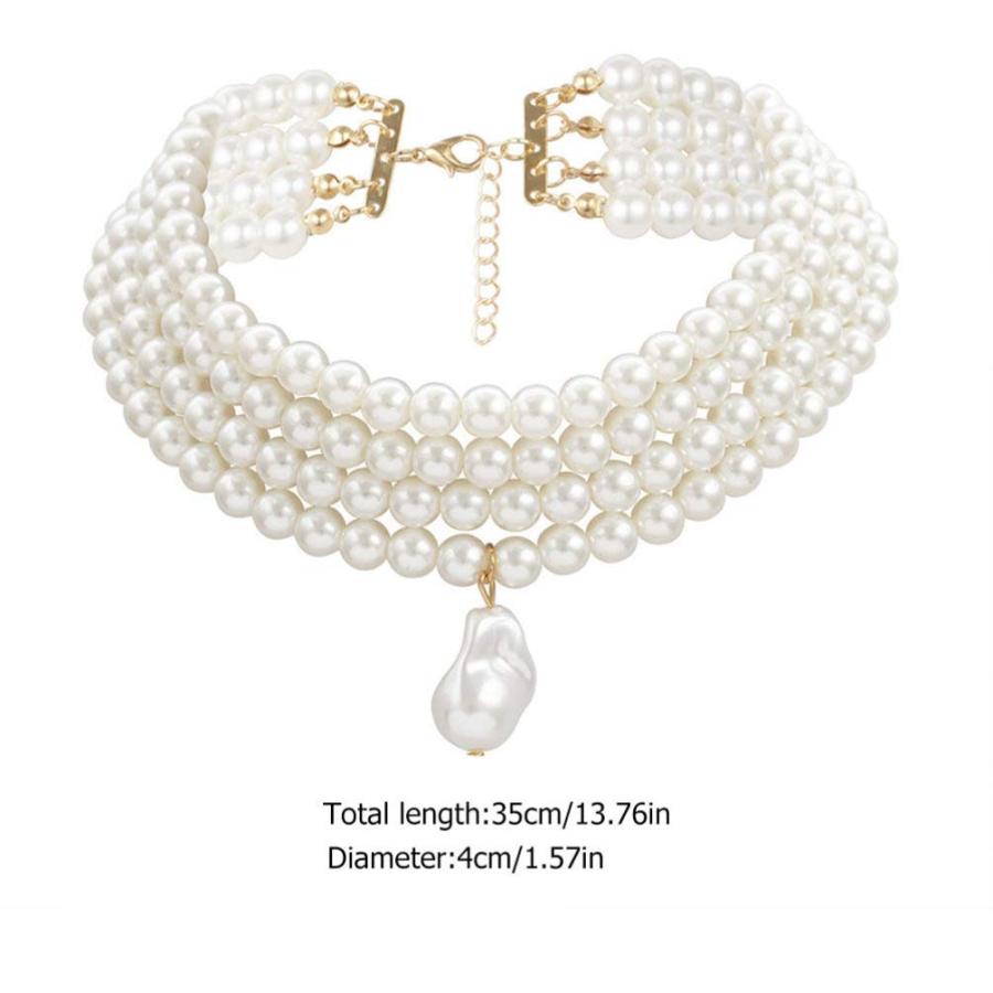 【並行輸入品】Holibanna Round Pearl Necklace Pearl Necklace for Women Beaded C_6