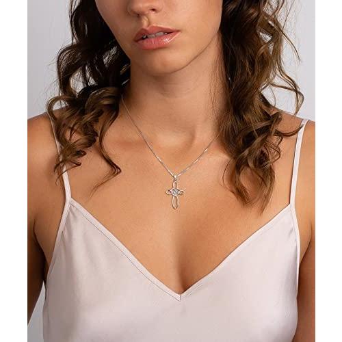 【並行輸入品】YL ケルトノット クロスネックレス スターリングシルバー キュービックジルコニア ループ インフィニティペンダント アレキサンド_4
