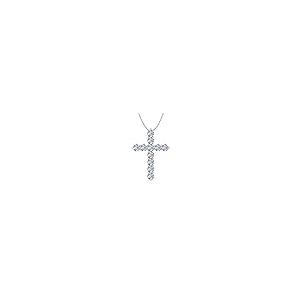 【並行輸入品】FINEROCK 2カラット ダイヤモンドクロスペンダントネックレス 14Kゴールド (シルバーチェーン付属)， 金属 ストーン，_2