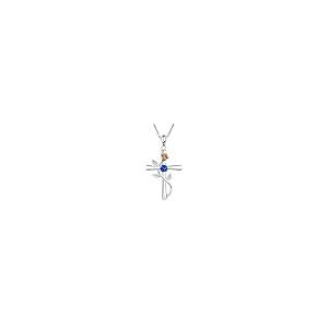 【並行輸入品】BlingGem クロスネックレス レディース 925スターリングシルバー 誕生石ネックレス ローズクロスペンダント 5A キュー