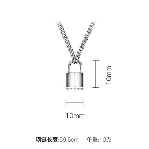 【並行輸入品】N+A Personalized Padlock Necklace for Men Women，Stainless Steel_4