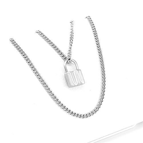 【並行輸入品】N+A Personalized Padlock Necklace for Men Women，Stainless Steel_7