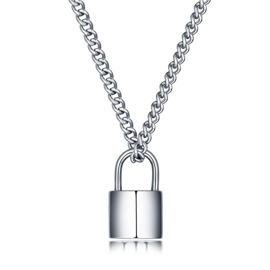 【並行輸入品】N+A Personalized Padlock Necklace for Men Women，Stainless Steel_9